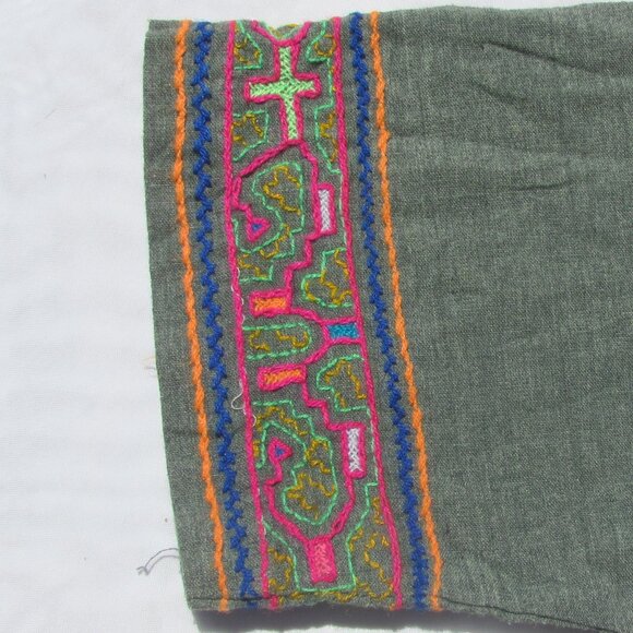 Peruvian Import Sun Embroidered Tunic Size Small Boho Hippie Festival Tribal Art - Picture 4 of 4